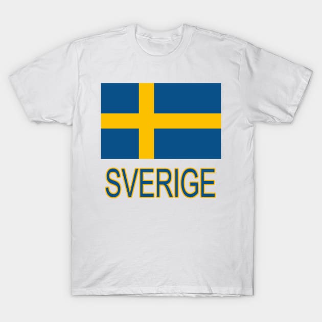 The Pride of Sweden - Swedish National Flag Design (in Swedish - Sverige) T-Shirt by Naves